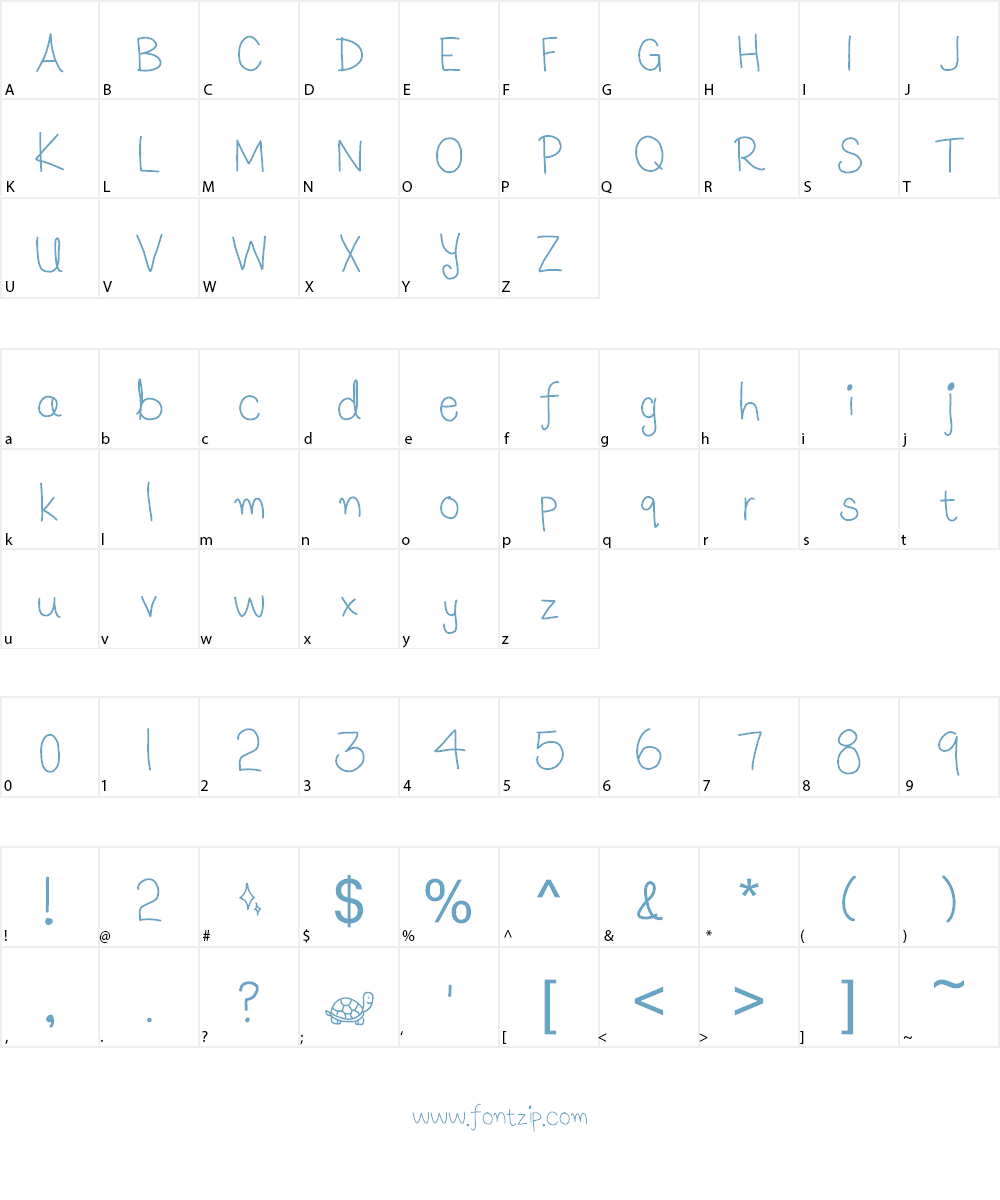 Luna's Handwriting Font Character